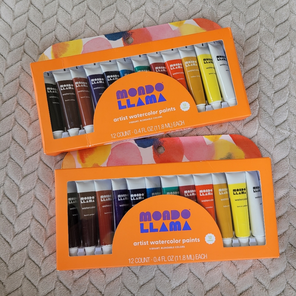 Mondo Llama Artist Watercolor Paint Tubes, 12ct (2 pack)